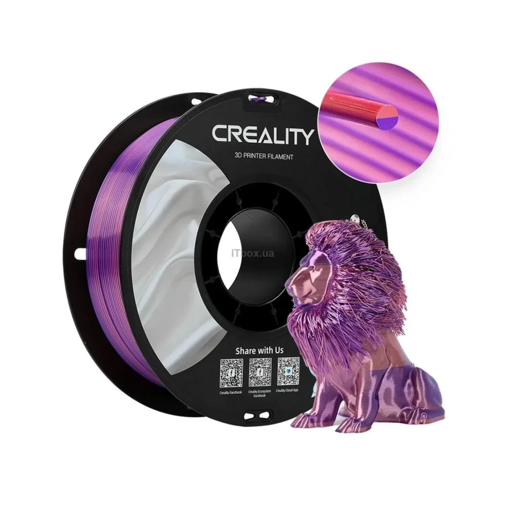 Филамент Creality CR-PLA Silk 1.75mm 1кг Pink/Purple (3301120013) (UA)