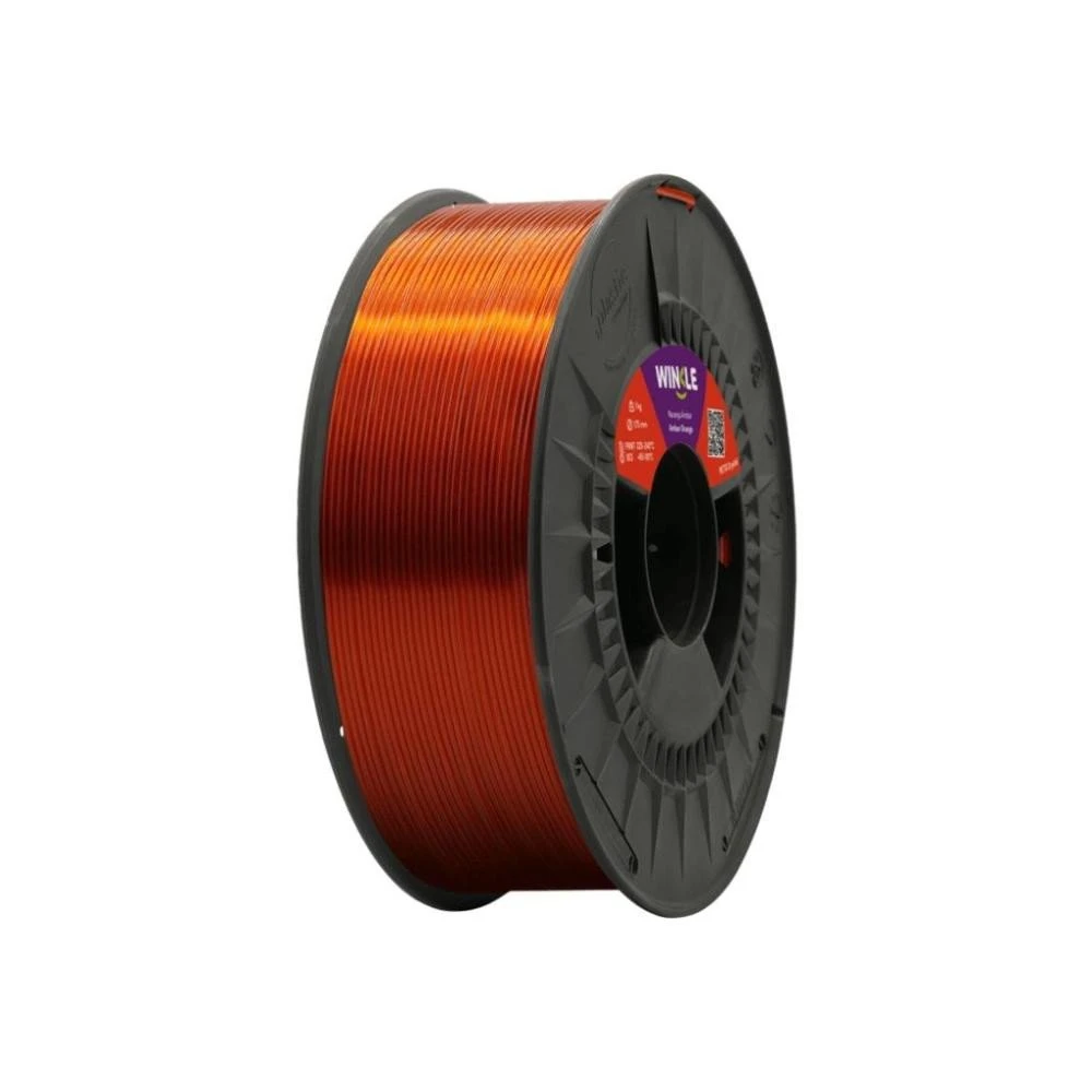 Филамент Winkle PETG Crystal 1.75mm 1kg, Amber Orange (PET01000175NARAMBWNK) (UA)