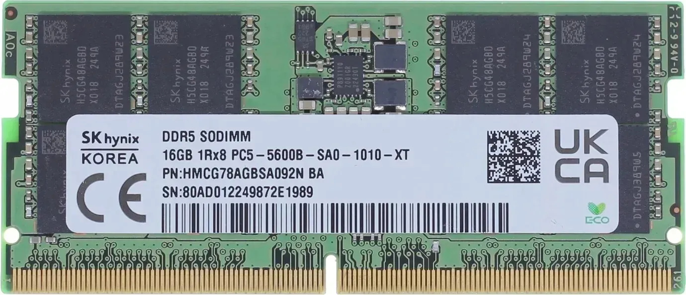 Оперативная память SK hynix 16 GB SO-DIMM DDR5 5600 MHz (HMCG78AGBSA092N)