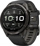 Смарт-часы Garmin Fenix 9 Pro 43mm Carbon Gray DLC Titanium with Black/Pebble Gray Silicone Band (010-04335-15/16)