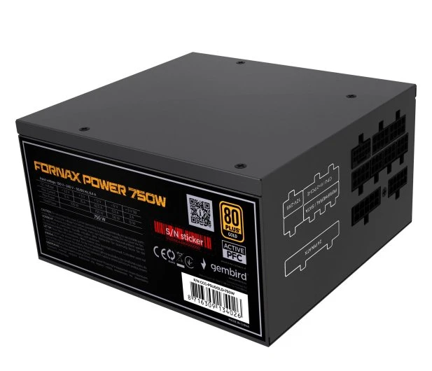 Блок питания Gembird Fornax 750W 80 Plus Gold (CCC-PSUGOLD-750W) EU