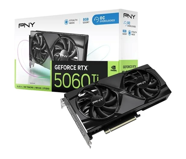 Відеокарта PNY GeForce RTX 5060 Ti OC 8GB GDDR7 DLSS4 (VCG5060T8DFXPB1-O) EU