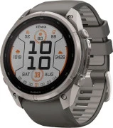 Смарт-часы Garmin Fenix 9 Pro Solar 51mm Titanium with Pebble Gray/Silver Gray Silicone Band (010-04339-05/06)