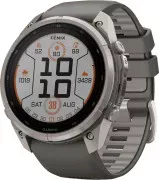 Смарт-годинники Garmin Fenix 9 Pro Solar 51mm Titanium з ремінцем з силікону Pebble Gray/Silver Gray (010-04339-05/06)