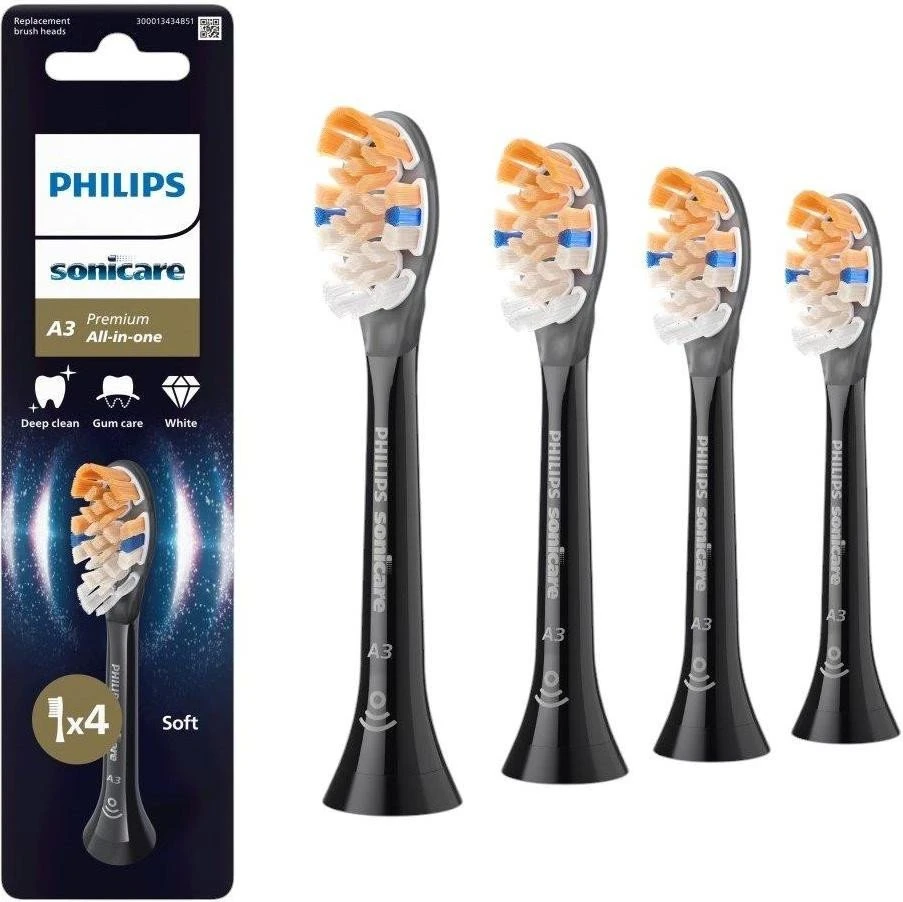 Насадка для электрической зубной щетки Philips Sonicare A3 Premium All-in-One Black HX9094/88