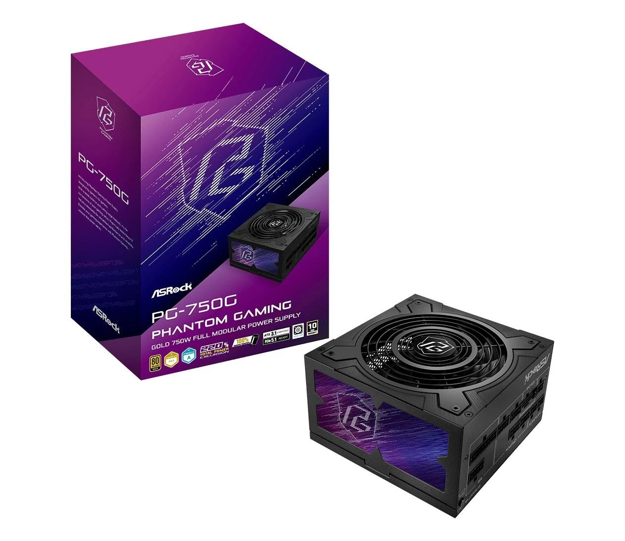 Блок питания ASRock Phatom Gaming 750W 80 Plus Gold (PG-750G) EU
