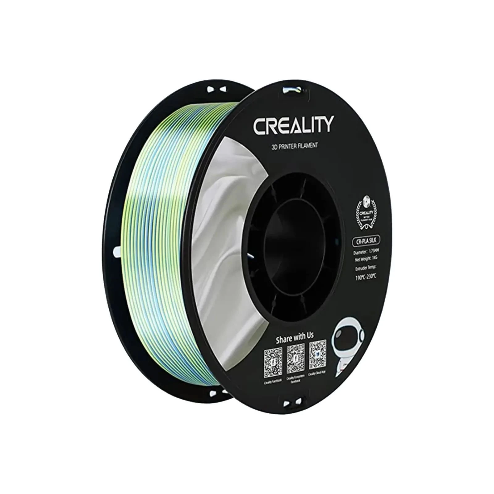 Пластик для 3D-принтера Creality PLA silky shine 1кг, 1.75мм, yellow-blue (3301120014) (UA)