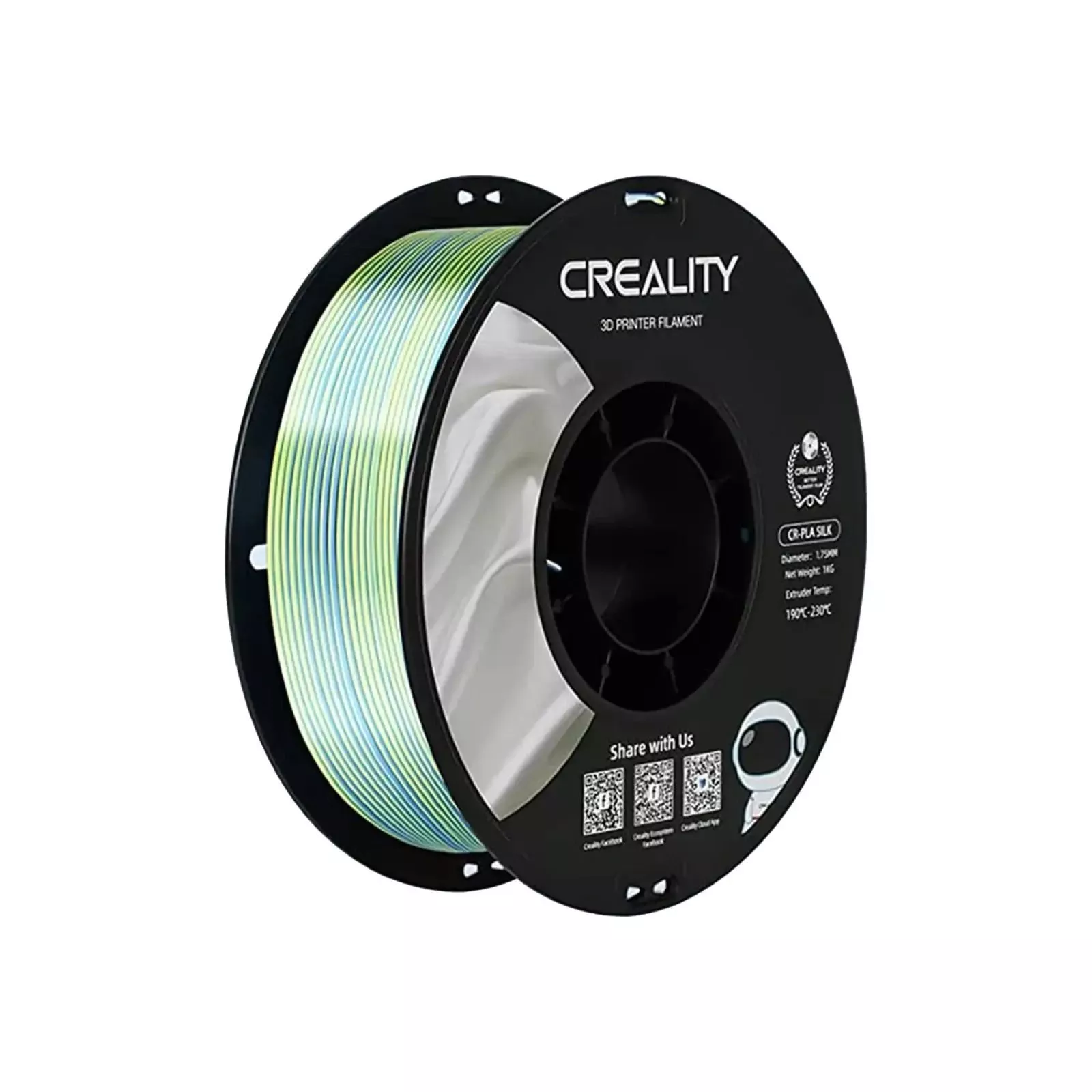 Пластик для 3D-принтера Creality PLA silky shine 1кг, 1.75мм, yellow-blue (3301120014) (UA)