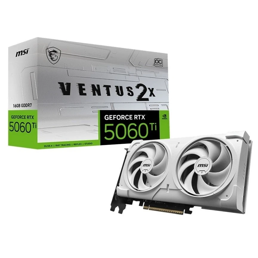 Видеокарта MSI GeForce RTX 5060 Ti 16G VENTUS 2X OC WHITE PLUS (G506T-16V2CWP) (EU)