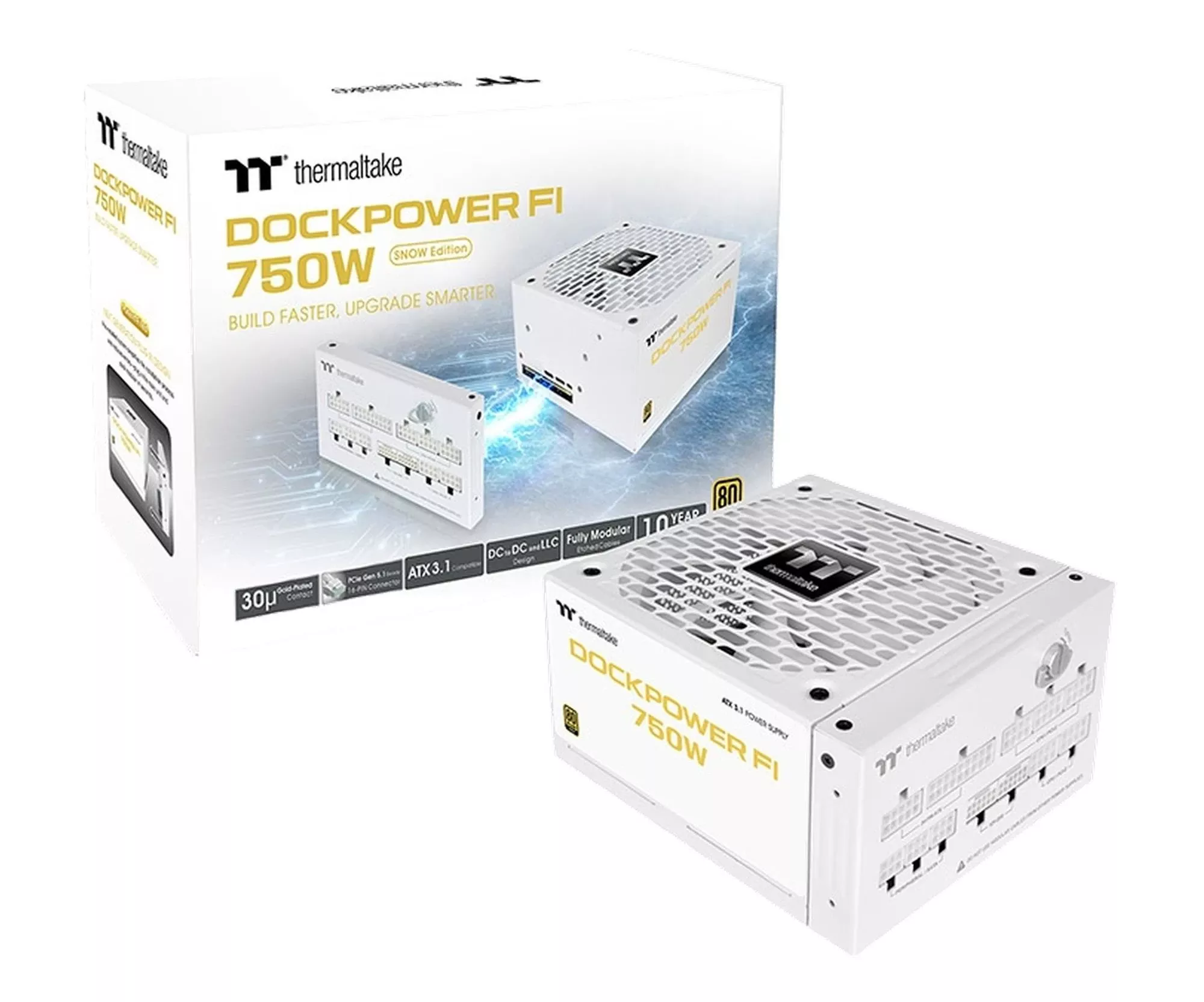 Блок питания Thermaltake Dockpower FI 750W 80 Plus Gold modular ATX3.1 Gen5 Snow (PS-DCP-0750FNFAGE-S) EU