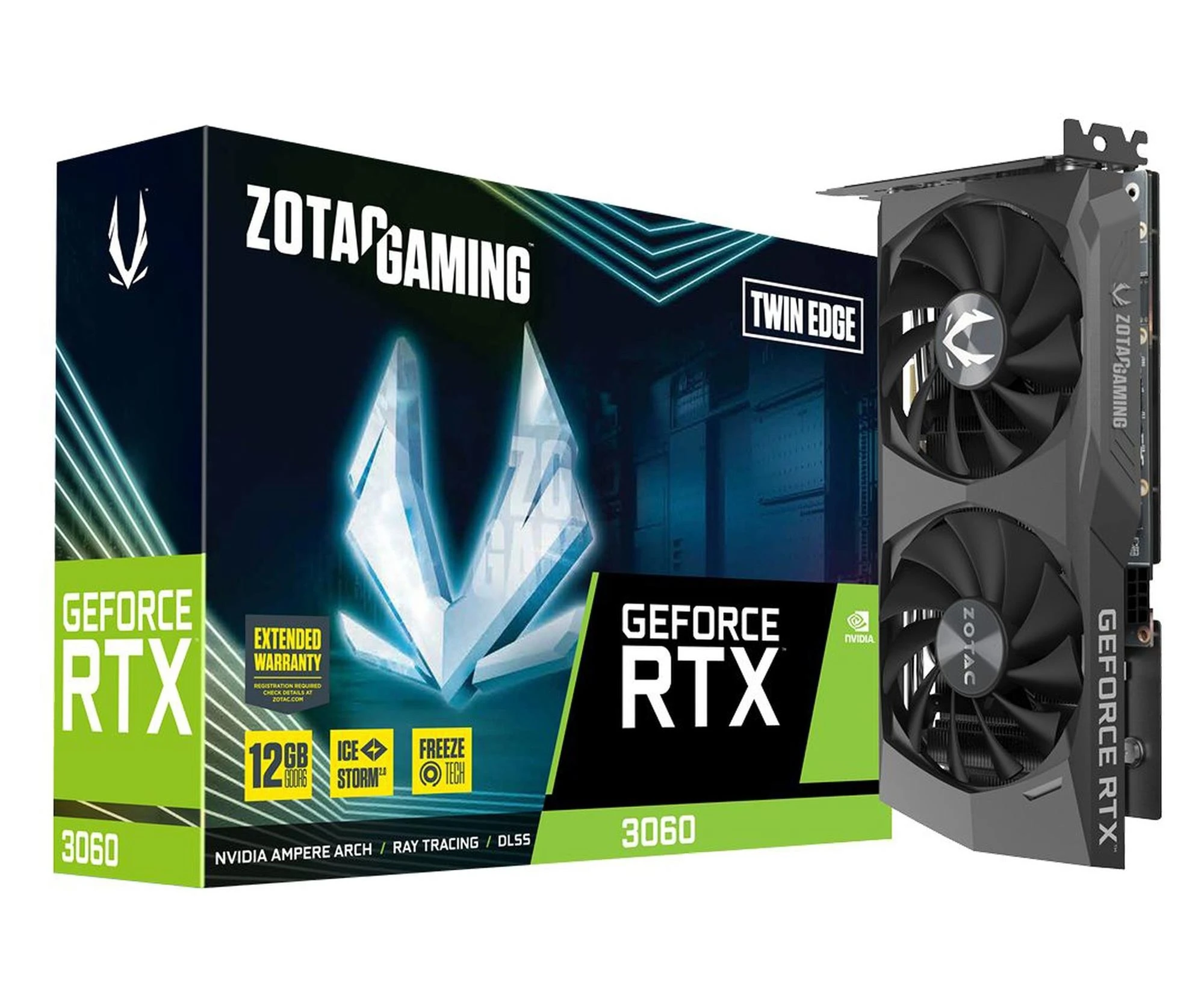 Видеокарта Zotac GeForce RTX 3060 Twin Edge 12 GB GDDR6 (ZT-A30600E2-10M) EU