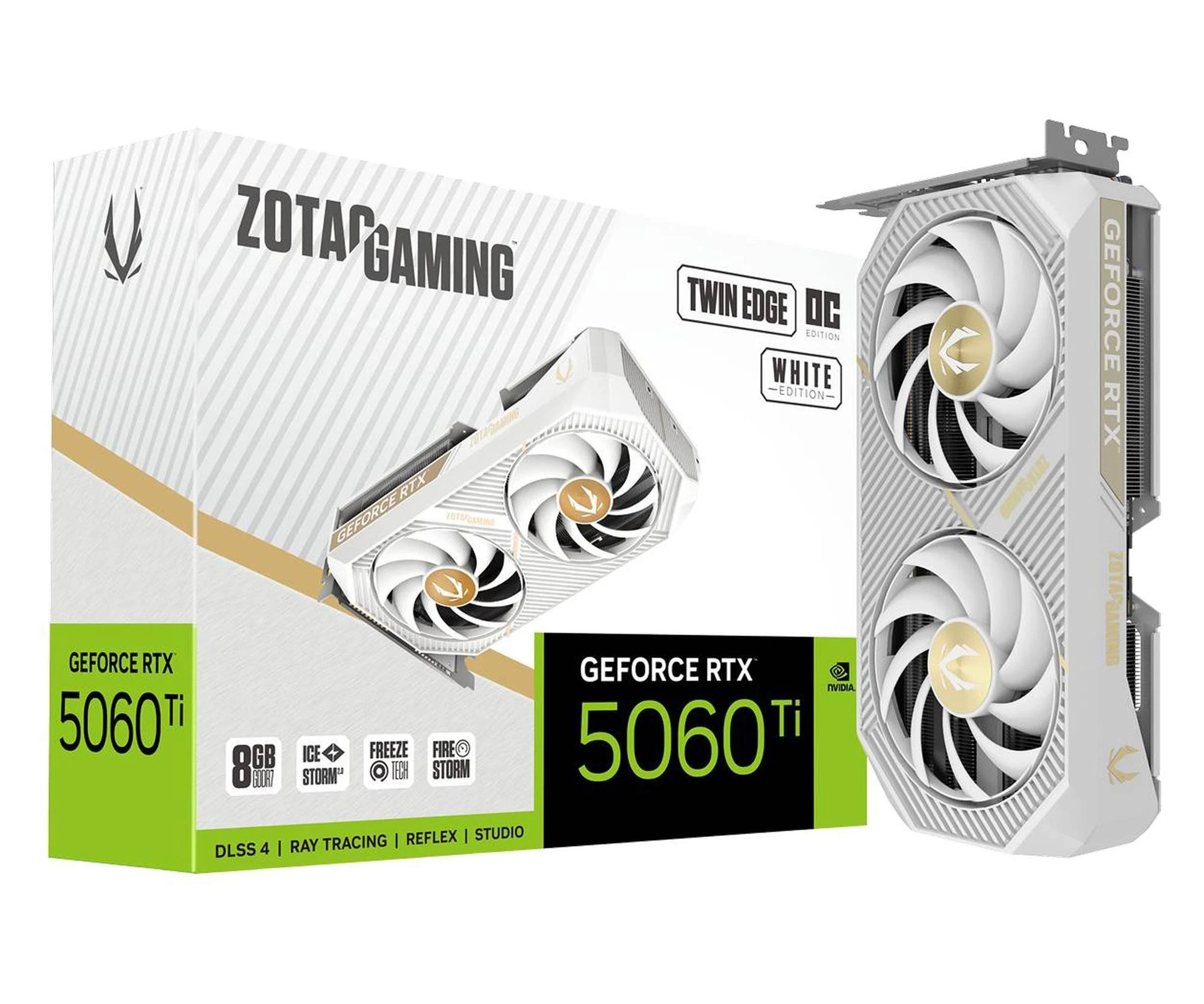 Видеокарта Zotac GeForce RTX 5060 Ti Twin Edge OC White 8GB GDDR7 DLSS4 (ZT-B50610Q-10M) EU