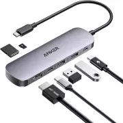 USB-хаб + картридер Anker Nano USB-C Hub 7-in-1 100W 4K (A83D2HA1) (UA)