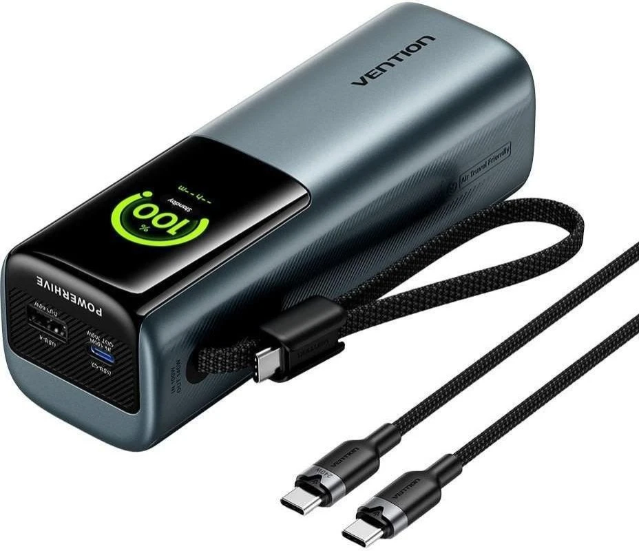 Мобільна батарея Vention 27000 mAh 200W with Built-in USB-C Gray (FKGH0/911404) (UA)