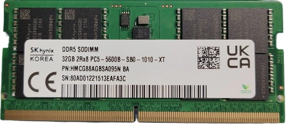 Оперативная память SK hynix 32 GB SO-DIMM DDR5 5600 MHz (HMCG88AGBSA095N)