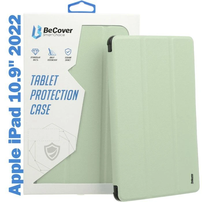 Чехол для планшета BeCover TPU Edge mount Apple Pencil Apple iPad 10.9 2022/24/11 2025 Green (708483) (UA)