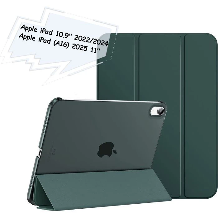Чехол для планшета BeCover Tri Fold Hard Apple iPad 10.9 (2022/2024)/iPad (А16) 2025 11 Dark Green (713319) (UA)