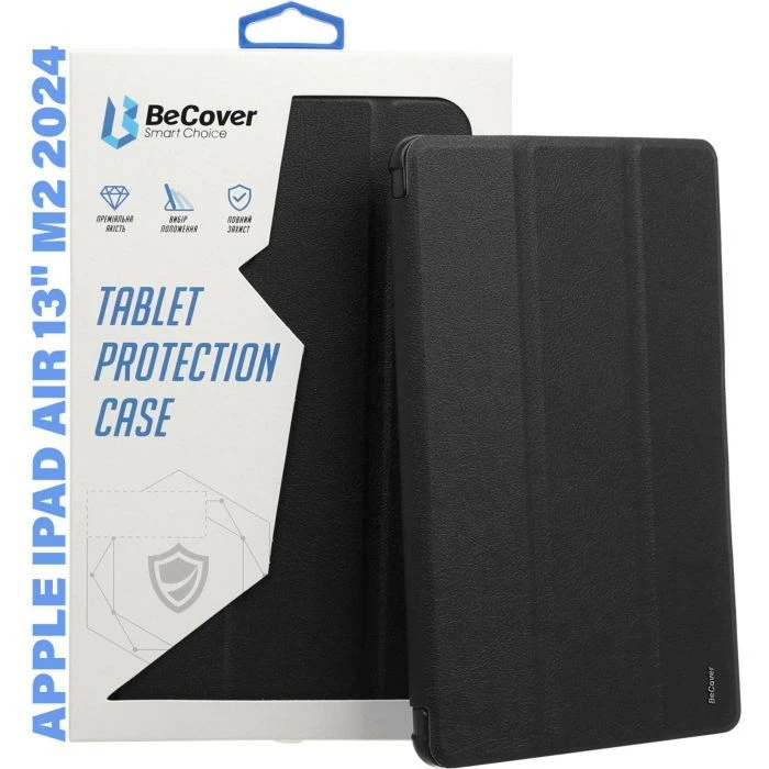 Чохол для планшета BeCover Tri Fold Hard Apple iPad Air 13 M2/M3 (2024/2025) Black (711471) (UA)