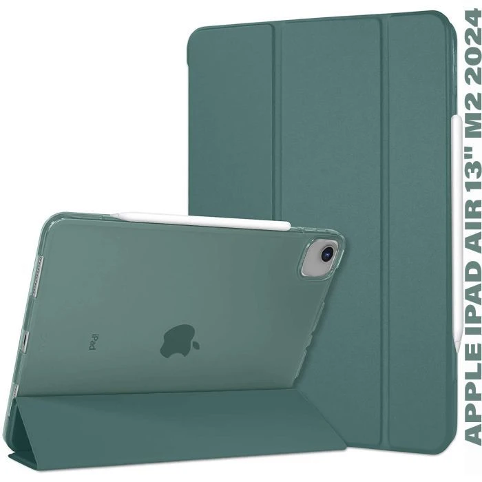 Чохол для планшета BeCover Tri Fold Hard Apple iPad Air 13 M2/M3 (2024/2025) Темно-зелений (711723) (UA)