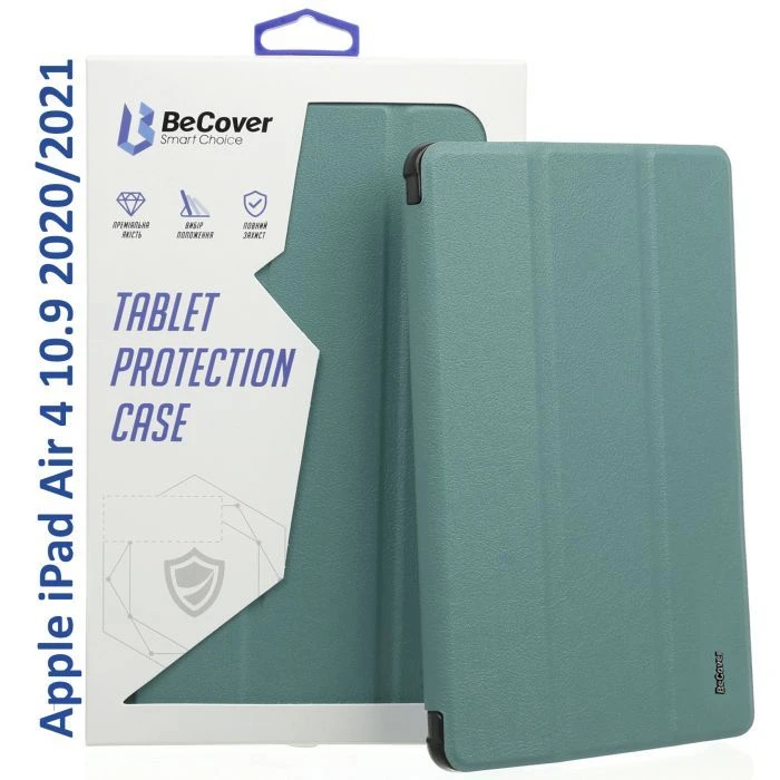Чехол для планшета BeCover Tri Fold Hard Apple iPad Air 4 10.9 2020/2021 Dark Green (709659) (709659) (UA)