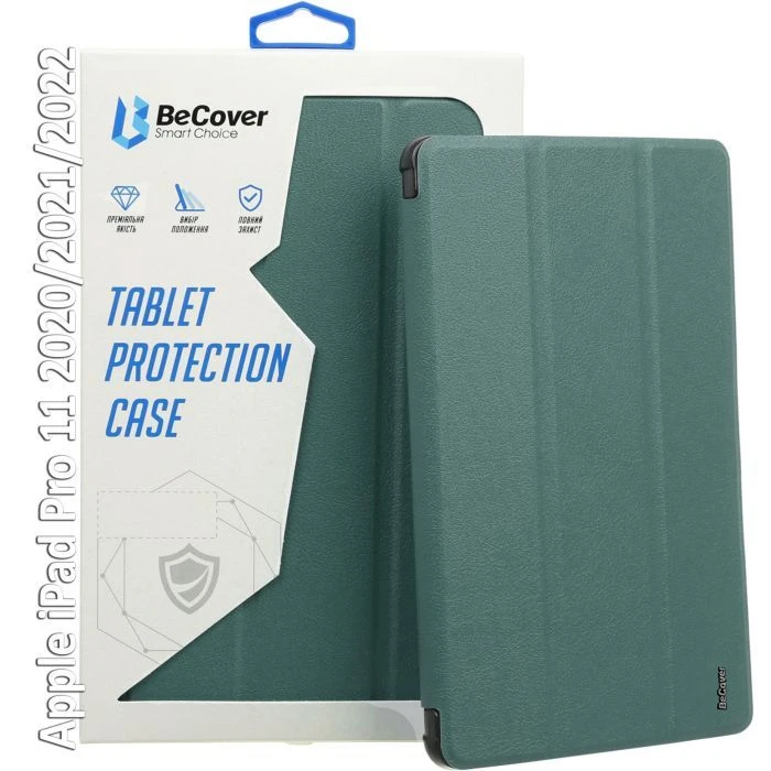 Чохол для планшета BeCover Tri Fold Hard BeCover Apple iPad Pro 11 2020/2021/2022 Dark Green (709667) (UA)