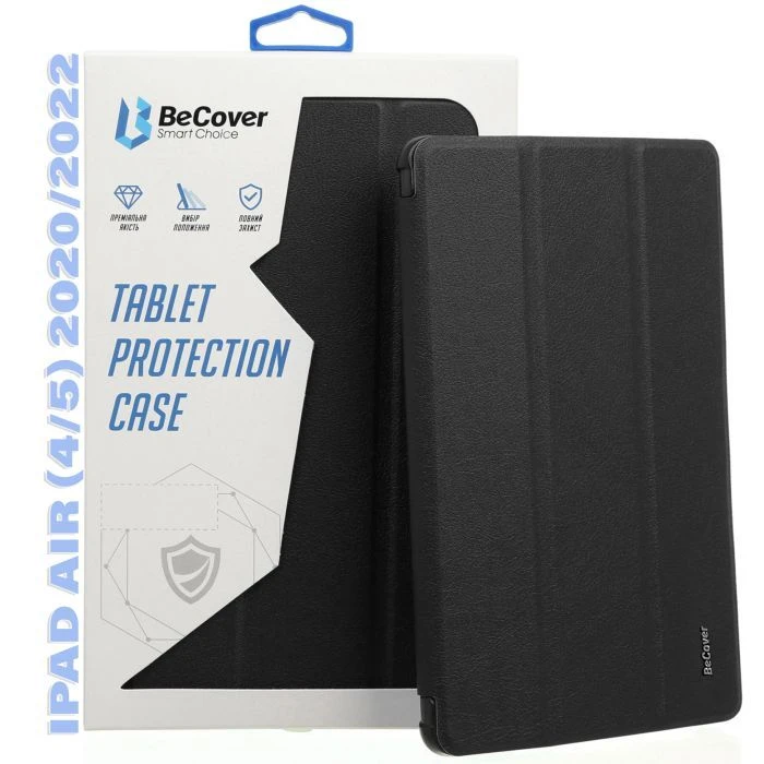 Чехол для планшета BeCover Tri Fold Hard TPU Apple iPad Air (4/5) 2020/2022 10.9 Black (711106) (UA)