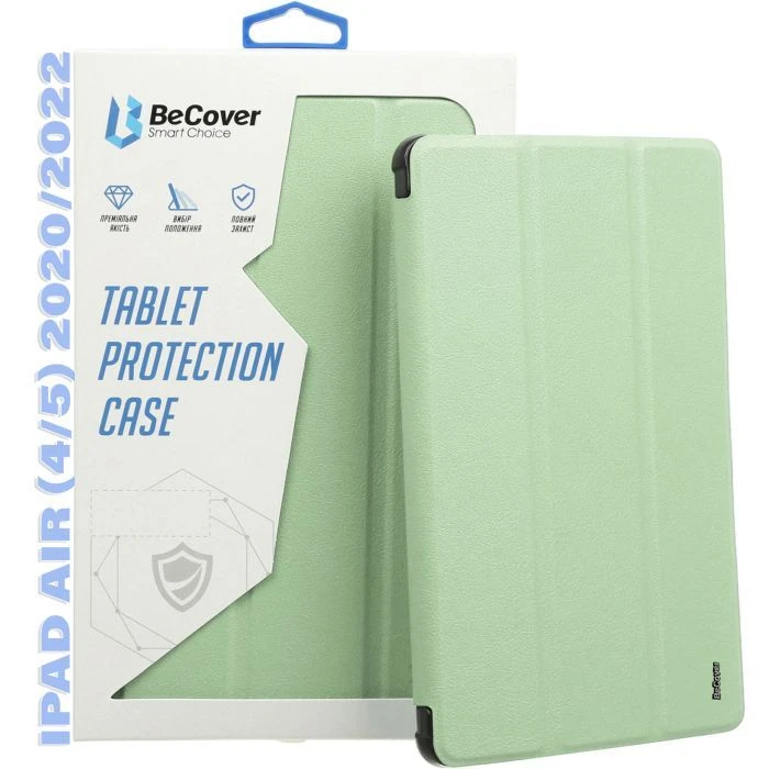 Чохол для планшета BeCover Tri Fold Hard TPU Apple iPad Air (4/5) 2020/2022 10.9 Зелений (711107) (UA)