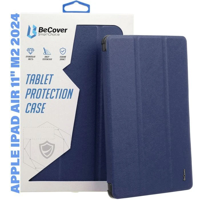 Чохол для планшета BeCover Tri Fold Hard TPU Apple iPad Air 11 M2/M3 (2024/2025) Deep Blue (711401) (UA)