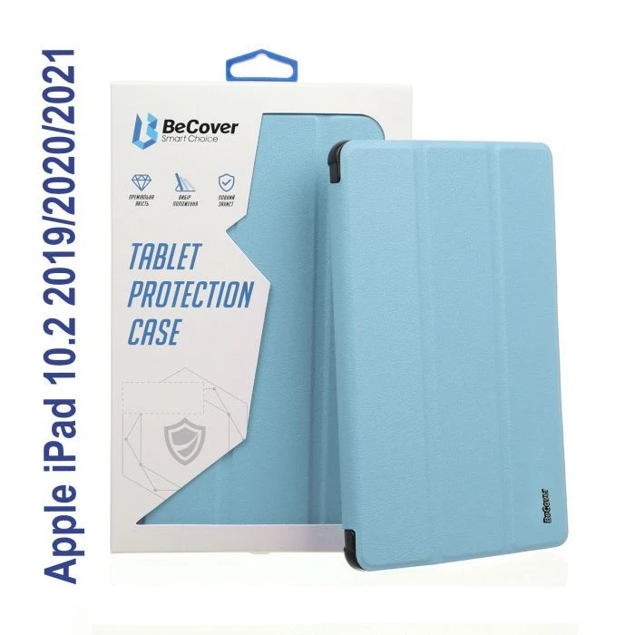 Чохол для планшета BeCover Tri Fold Soft TPU mount Apple Pencil Apple iPad 10.2 2019/2020/2021 Light Blue (706747) (UA)