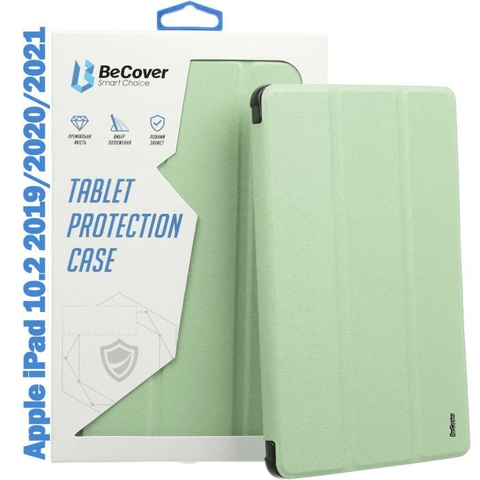 Чехол для планшета BeCover Tri Fold Soft TPU mount Apple Pencil Apple iPad 10.2 2019/2020/2021 Light Green (708458) (UA)