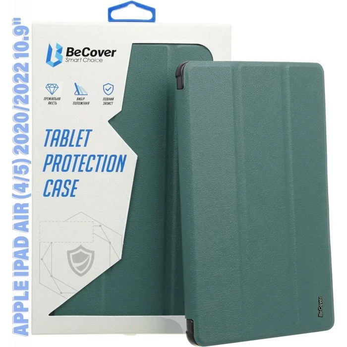 Чохол для планшета BeCover Tri Fold Soft TPU Silicone Apple iPad Air (4/5) 2020/2022 10.9 Dark Green (711130) (UA)