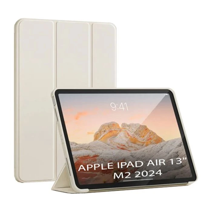 Чохол для планшета BeCover Tri Fold Soft TPU Silicone Apple iPad Air 13 M2/M3 (2024/2025) Бежевий (711740) (UA)