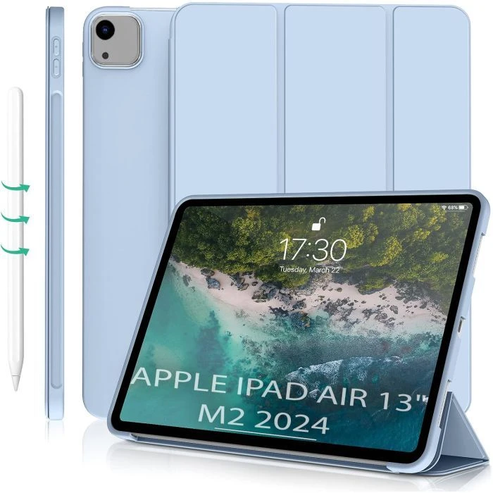 Чохол для планшета BeCover Tri Fold Soft TPU Silicone Apple iPad Air 13 M2/M3 (2024/2025) Light Blue (711741) (UA)