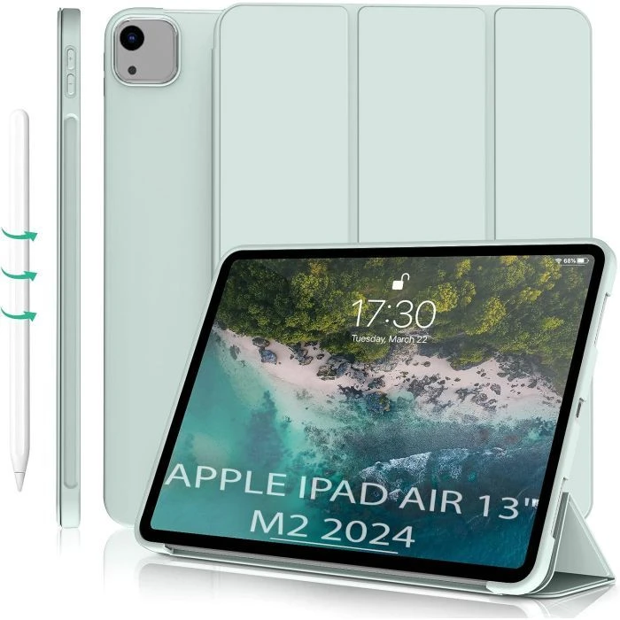 Чохол для планшета BeCover Tri Fold Soft TPU Silicone Apple iPad Air 13 M2/M3 (2024/2025) Light Green (711742) (UA)