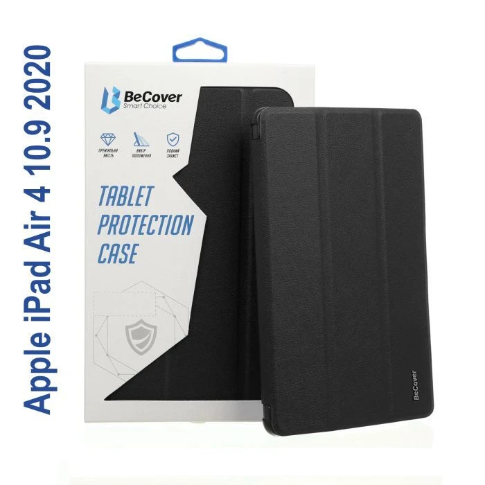 Чехол для планшета BeCover Tri Fold Soft TPU Silicone Apple iPad Air 4 10.9 2020/2021 Black (706869) (UA)