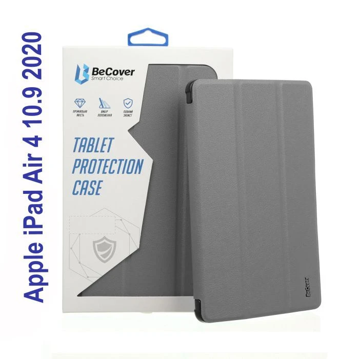 Чохол для планшета BeCover Tri Fold Soft TPU Silicone Apple iPad Air 4 10.9 2020/2021 Сірий (706872) (706872) (UA)