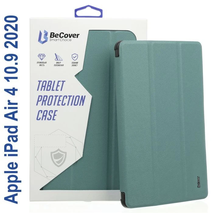 Чохол для планшета BeCover Tri Fold Soft TPU Silicone Apple iPad Air 4 10.9 2020/2021 Зелений (706871) (706871) (UA)