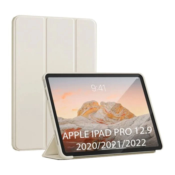 Чехол для планшета BeCover Tri Fold Soft TPU Silicone Apple iPad Pro 12.9 2020/2021/2022 Beige (711736) (UA)