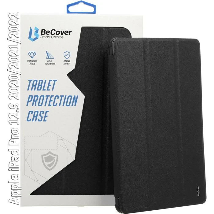 Чехол для планшета BeCover Tri Fold Soft TPU Silicone Apple iPad Pro 12.9 2020/2021/2022 Black (709712) (UA)