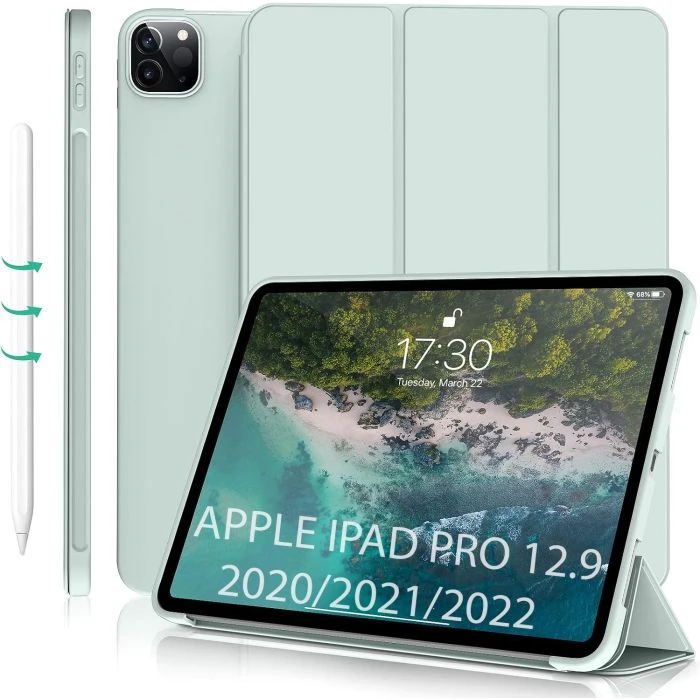 Чохол для планшета BeCover Tri Fold Soft TPU Silicone Apple iPad Pro 12.9 2020/2021/2022 Light Green (711738) (UA)