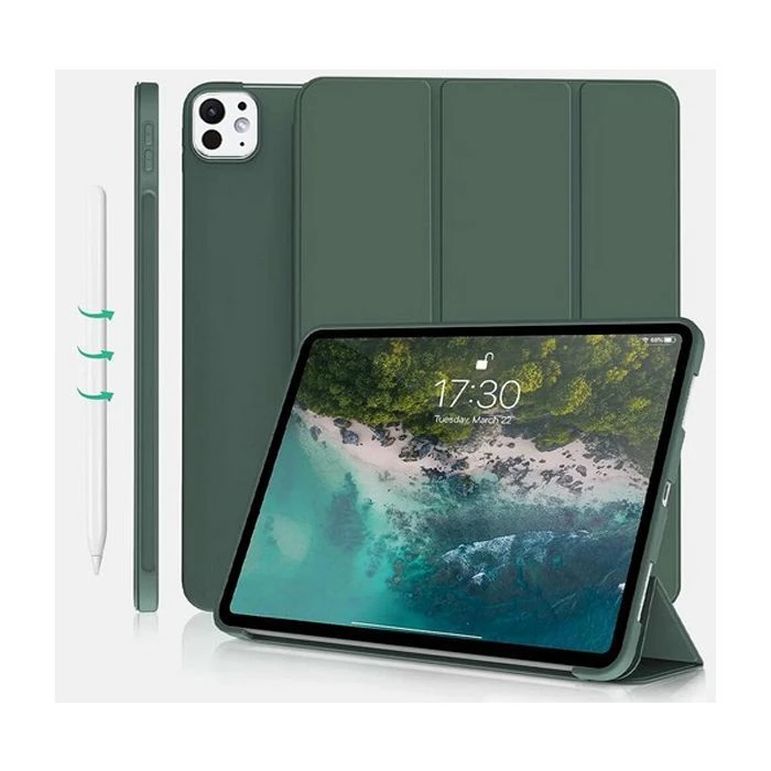 Чохол для планшета BeCover Tri Fold Soft TPU Silicone Apple iPad Pro 13 M4 2024 Dark Green (711752) (UA)