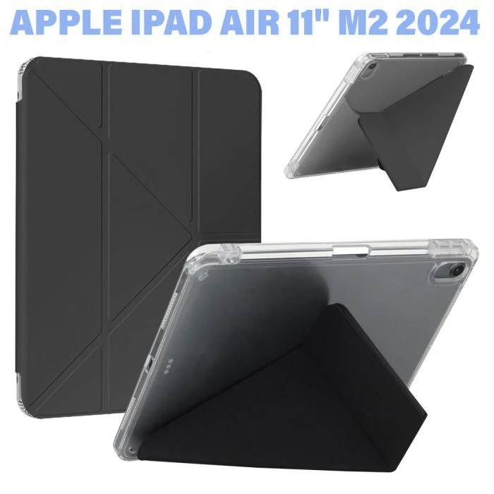 Чохол для планшета BeCover Ultra Slim Origami Transparent Apple iPad Air 11 M2/M3 (2024/2025) Black (711389) (UA)