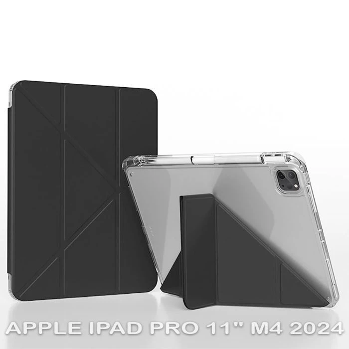 Чохол для планшета BeCover Ultra Slim Origami Transparent Apple iPad Pro 11 M4 2024 Black (711689) (UA)
