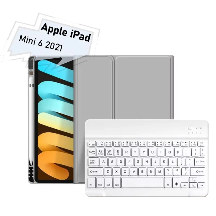 Чохол для планшета BeCover with keyboard Apple iPad Mini 6 2021 Сірий (712988) (UA)