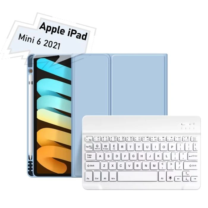 Чохол для планшета BeCover with keyboard Apple iPad Mini 6 2021 Light Blue (712989) (UA)