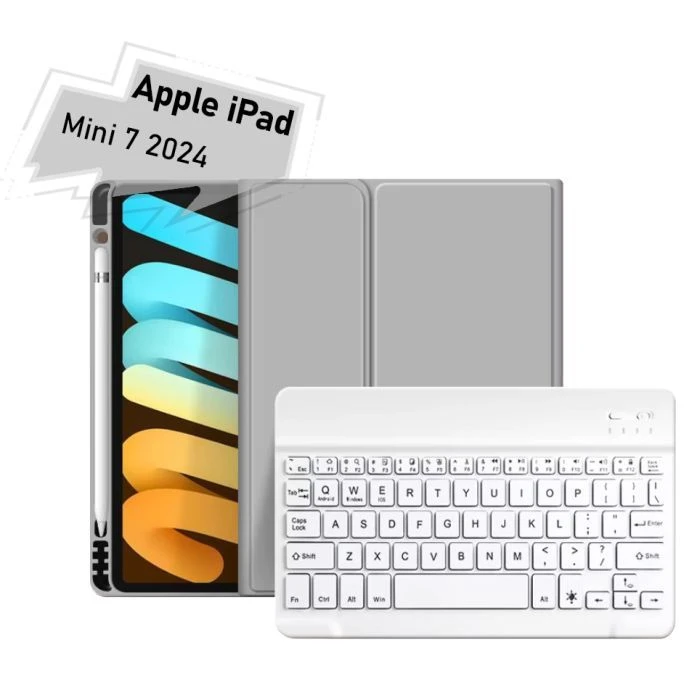 Чехол для планшета BeCover with keyboard Apple iPad Mini 7 2024 Gray (712994) (UA)