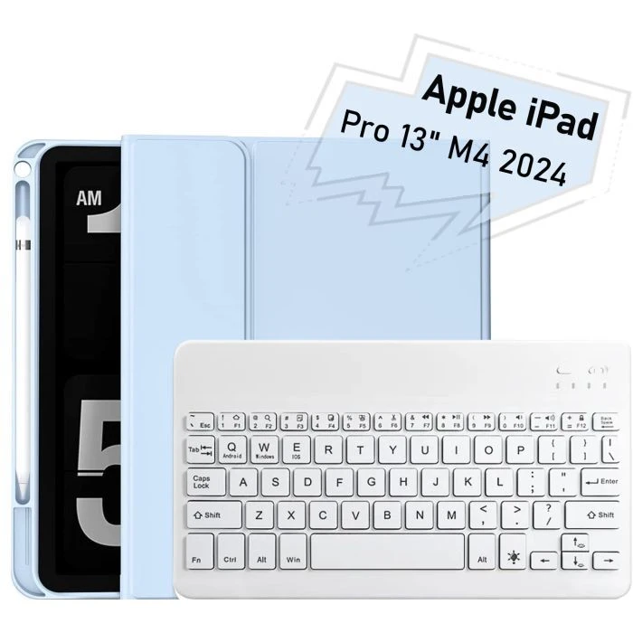 Чохол для планшета BeCover with keyboard Apple iPad Pro 13 M4 2024 Light Blue (713005) (UA)