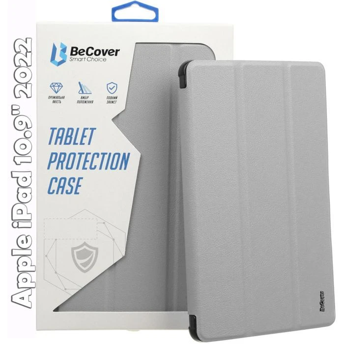 Чохол для планшета BeCover Soft Edge mount Apple Pencil Apple iPad 10.9 2022/24/11 2025 Сірий (709236) (UA)