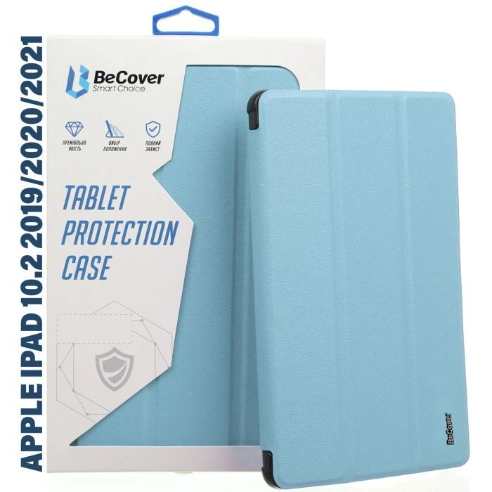 Чохол для планшета BeCover Tri Fold Hard Apple iPad 10.2 2019/2020/2021 Light Blue (711126) (UA)