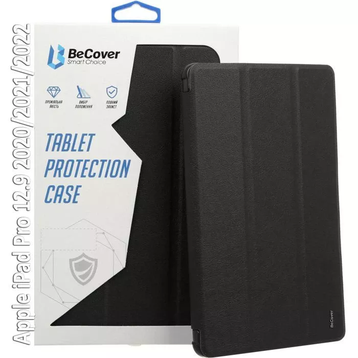 Чехол для планшета BeCover Tri Fold Hard Apple iPad Pro 12.9 2020/2021/2022 Black (709668) (709668) (UA)